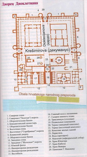 114- Сплит-Дворец Диоклетиана-карта